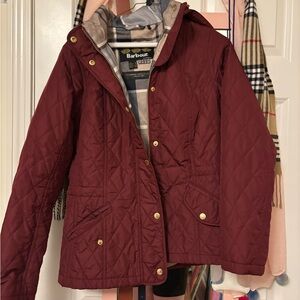 Barbour Red Utility Jacket Quilted Design